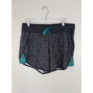 Lululemon Shorts Womens 12 Tracker Short V Speckled Black White Teal Running